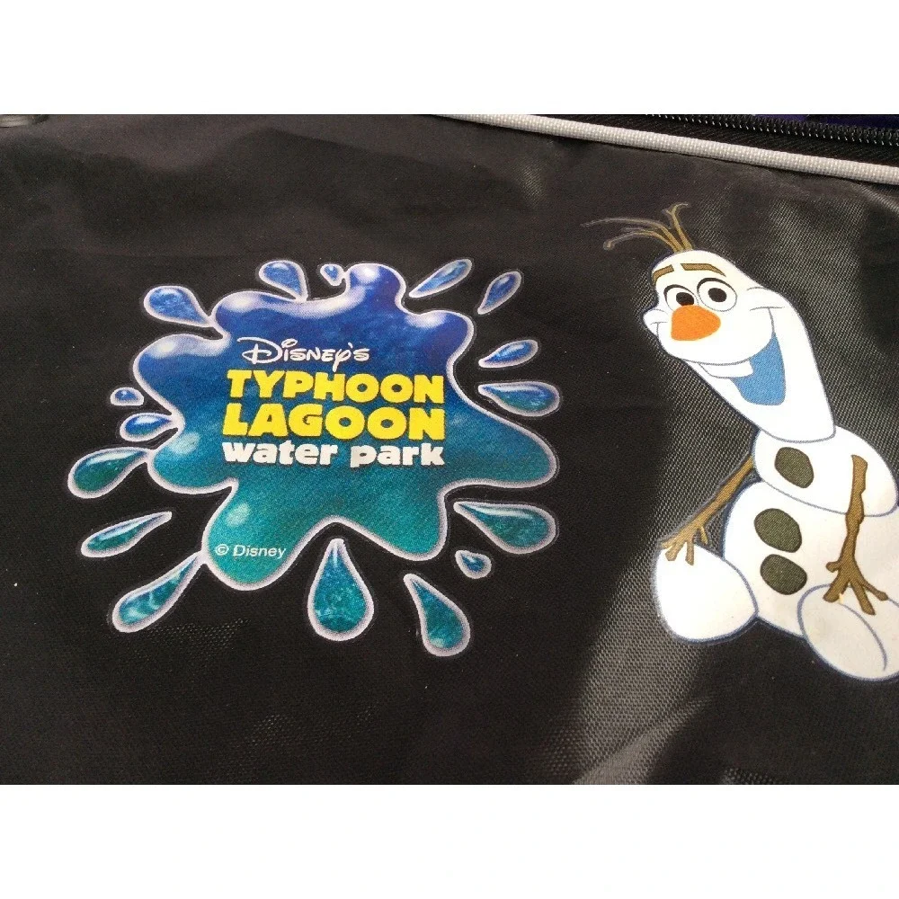 Disney Typhoon Lagoon Backpack Sack Pack Drawstring Water Park Olaf Nylon Purple